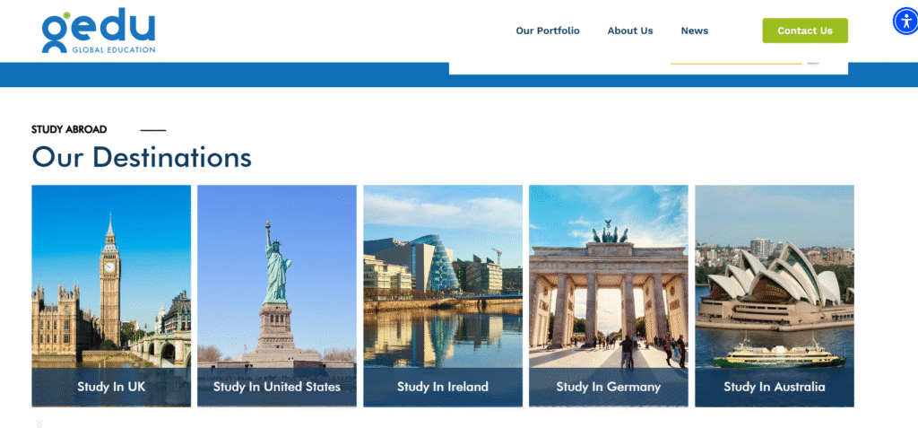 GEDU website sreenshot