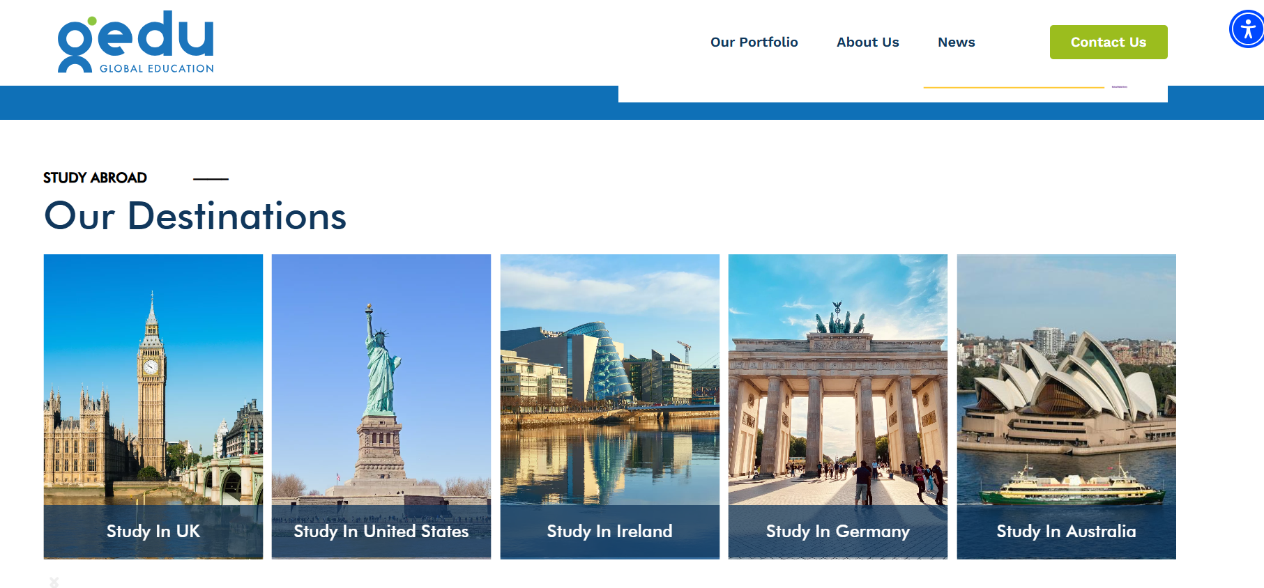 GEDU website sreenshot