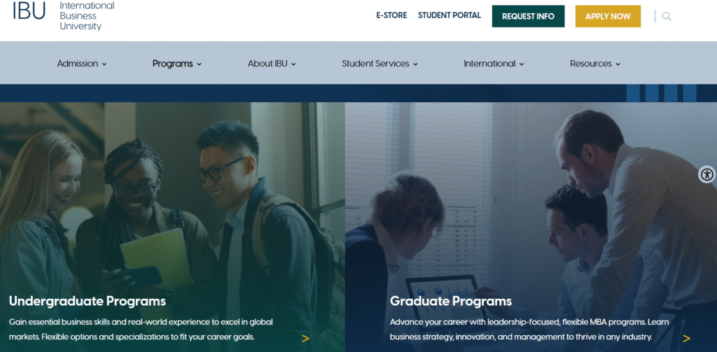 Screenshot of IBU Website